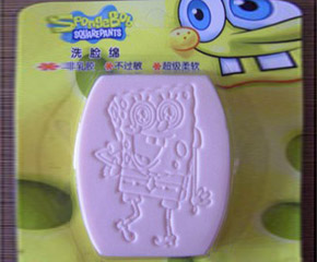 海綿寶寶洗臉面撲