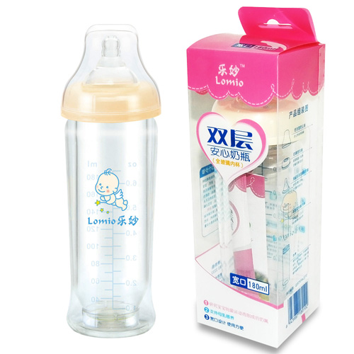 樂妙寬口雙層安心奶瓶180ml