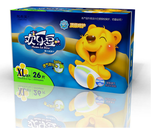 歡樂豆卡通紙尿片S號