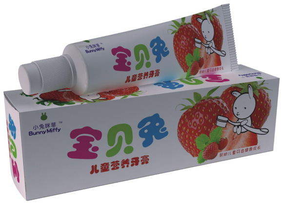 小兔咪菲兒童營養(yǎng)牙膏草莓味