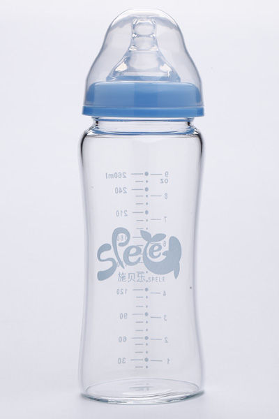 施貝樂弧形標(biāo)口玻璃奶瓶NKH01-260