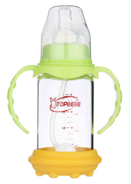 淘寶樂標(biāo)口帶底座玻璃奶瓶120ml