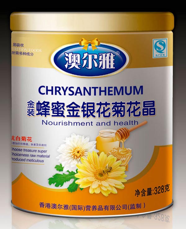 澳爾雅金裝蜂蜜金銀花菊花晶