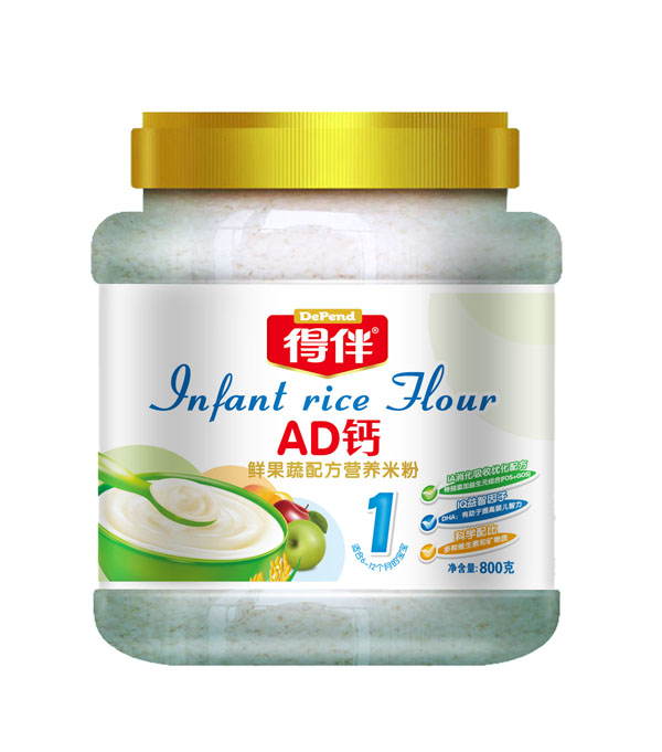 得伴AD鈣鮮果蔬配方營養(yǎng)米粉1段