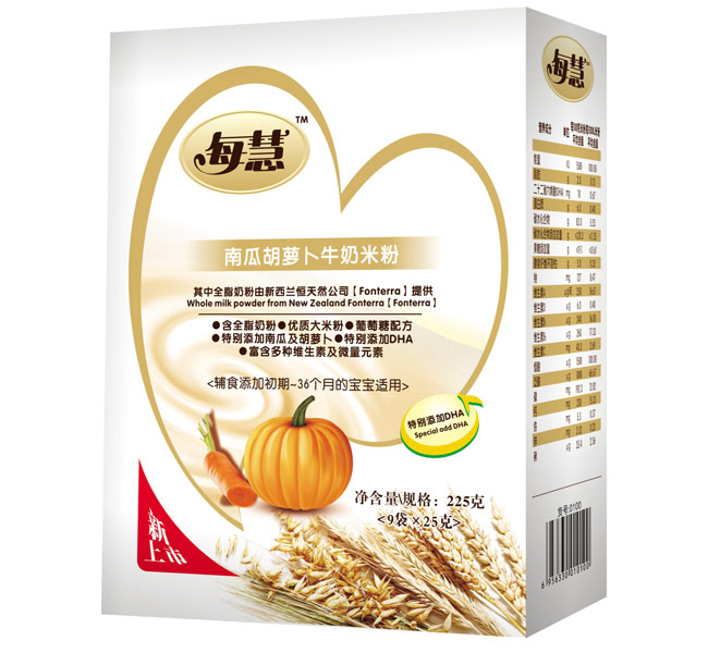 每慧南瓜胡蘿卜牛奶米粉225