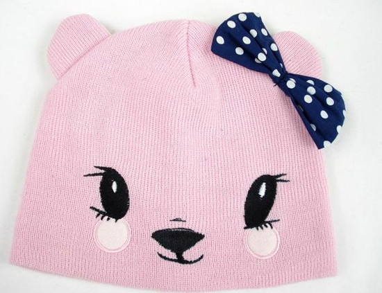 幼之戀小歡狗幼兒帽淺粉
