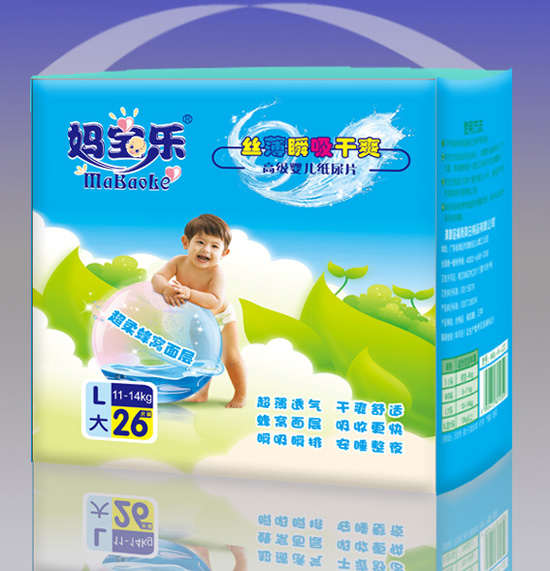 媽寶樂(lè)紙絲薄瞬吸干爽尿片L26片