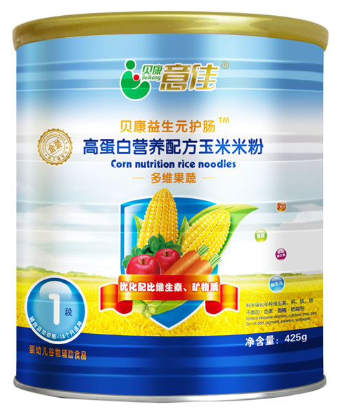 貝康意佳多維果蔬高蛋白營(yíng)養(yǎng)配方玉米米粉1段罐裝