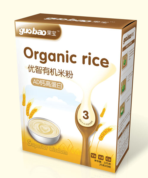 果寶AD鈣高蛋白優(yōu)智有機(jī)米粉盒