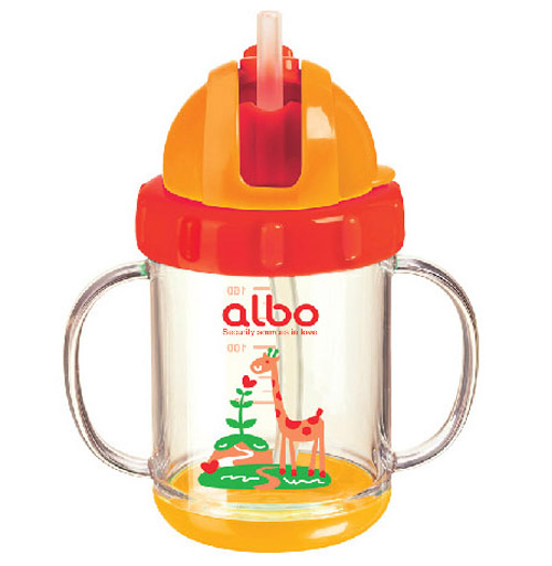 愛樂(lè)寶晶透學(xué)飲杯220m橘色