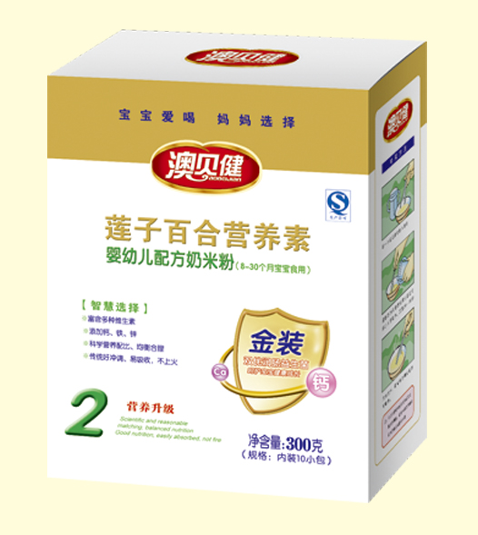 澳貝健蓮子百合營養(yǎng)素奶米粉2段