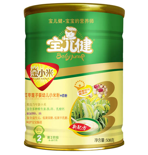 寶兒健金小米紅棗蓮子?jì)胗變盒∶追?段