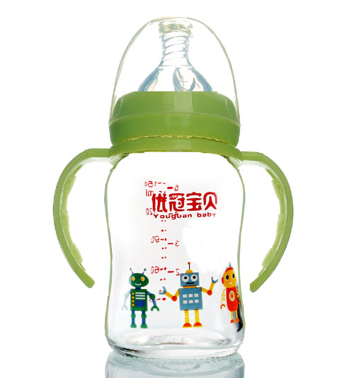 優(yōu)冠寶貝鈦金玻璃奶瓶150ml綠色