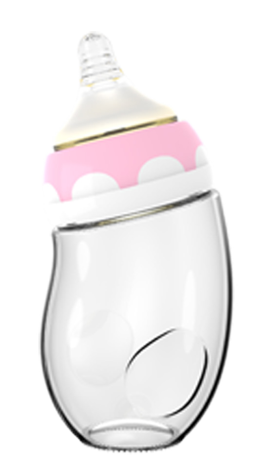 母貝兒熊貓寶寶三色玻璃無(wú)防塵罩粉紅色