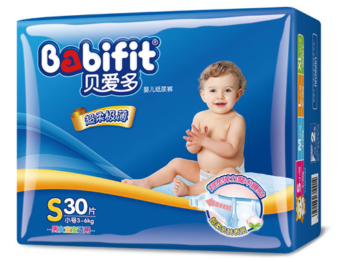 貝愛(ài)多超柔極薄紙尿褲S碼30片中包裝