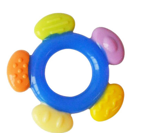 好可愛(ài)圓形全硅膠磨牙器藍(lán)色