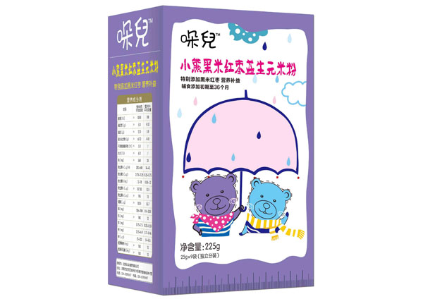 哚兒嬰幼兒小熊黑米紅棗益生元米粉