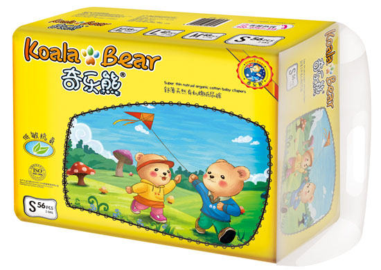 奇樂熊舒薄有機(jī)棉尿褲S碼56片