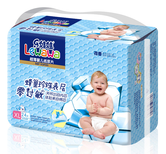 樂娃娃蜂巢珍珠表層超薄嬰兒紙尿片XL碼