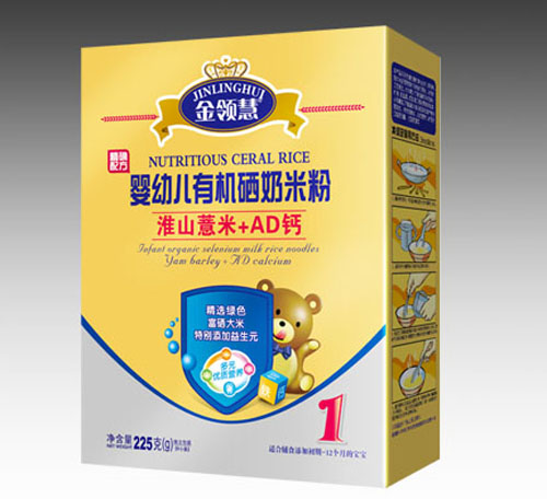 金領(lǐng)慧淮山薏米+AD鈣嬰幼兒有機硒米粉1段盒裝