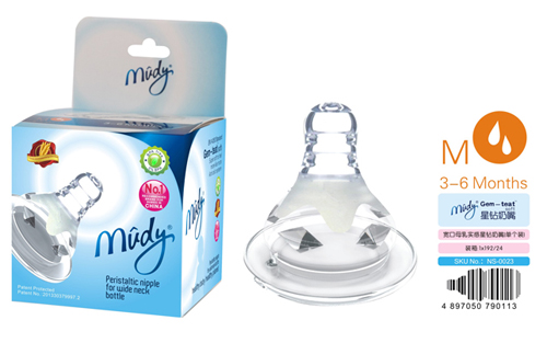 麥地寬口母乳實感星鉆奶嘴(單個裝)M流量