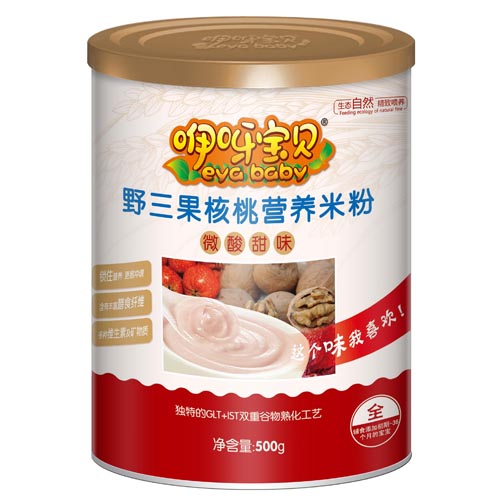 咿呀寶貝野三果核桃營養(yǎng)米粉聽裝