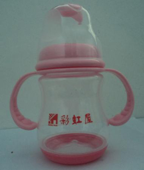 彩虹屋PP寬口徑感溫奶瓶200ML粉色