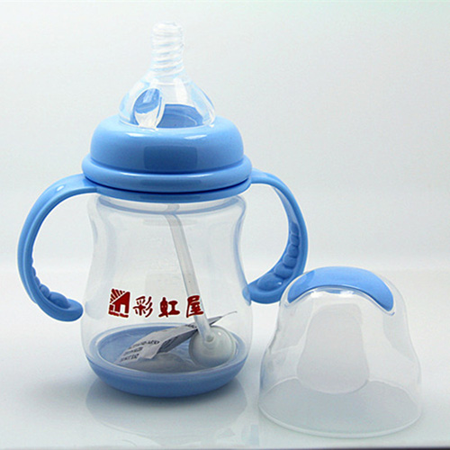 彩虹屋PP寬口徑感溫奶瓶200ML藍色