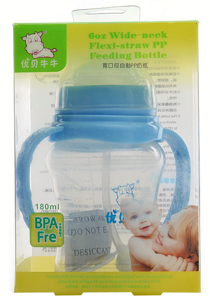 優(yōu)貝牛牛寬口自動PP奶瓶180ml