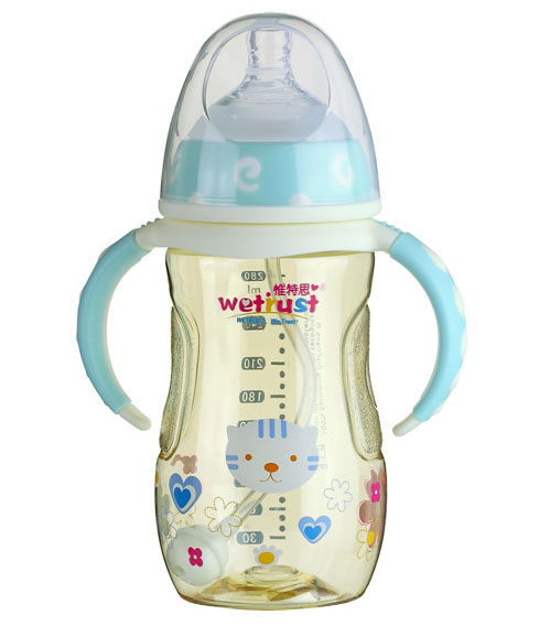 惟特思粉藍寬口PPSU奶瓶雙色系列(280ml)