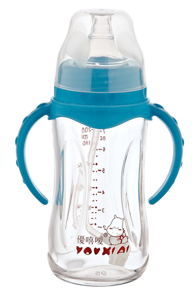 優(yōu)嘻噯全抗體玻璃自動(dòng)奶瓶藍(lán)色200ml
