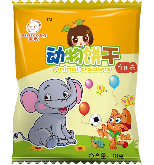 麥聰動(dòng)物餅干香蕉味18克