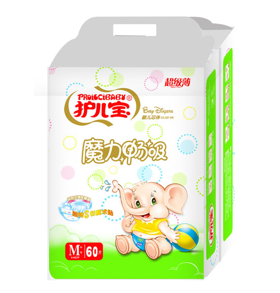護(hù)兒寶魔力暢吸嬰兒芯體紙尿褲M碼60片大包
