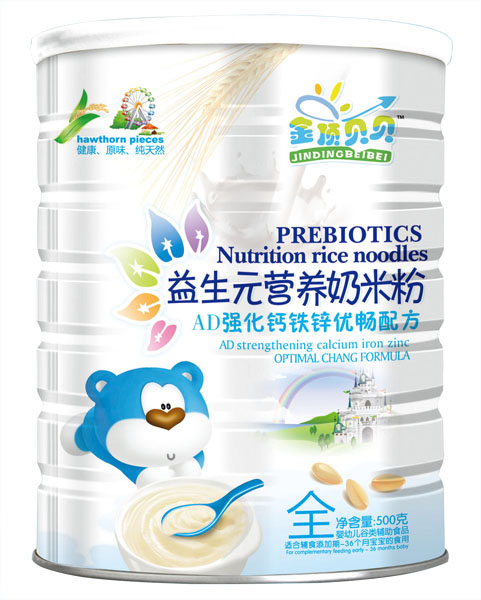 金頂貝貝AD強(qiáng)化鈣鐵鋅優(yōu)暢配方益生元奶米粉聽裝