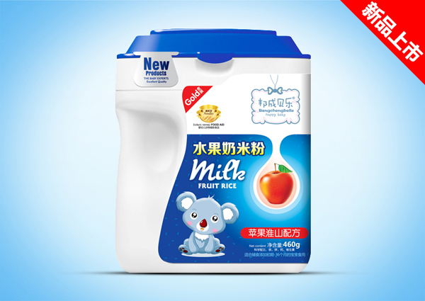 邦成貝樂(lè)蘋(píng)果淮山水果奶米粉桶裝