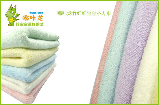 嘟咔龍竹纖維寶寶小方巾