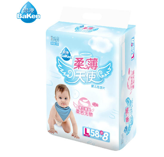 倍康電商專供柔薄天使嬰兒紙尿片L58+8