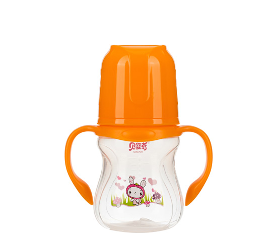 貝嬰奇180ml寬口蓮花底pp奶瓶橙色