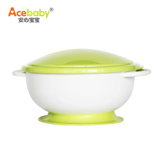 安心寶寶寶寶練習吸力碗綠色白底