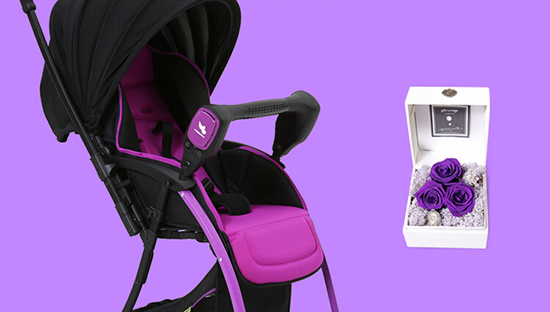 可思貝防霧霾嬰兒推車(chē)(殷紫)