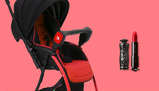 可思貝防霧霾嬰兒推車(chē)(緋紅)