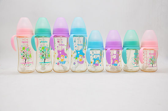 貝斯比寬口弧形PPSU自動奶瓶