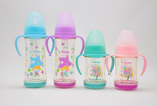貝斯比寬口弧形PPSU自動(dòng)感溫奶瓶