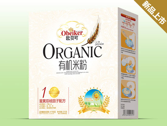 歐貝可蛋黃雙歧因子有機(jī)米粉盒裝