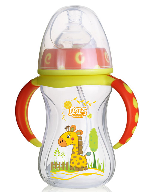 貝嬰奇240ml寬口蓮花雙色奶瓶橙色