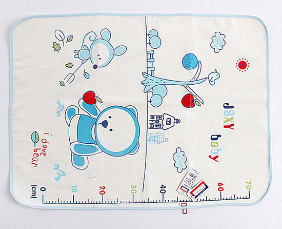 金色小魚毛巾壓膠隔尿墊