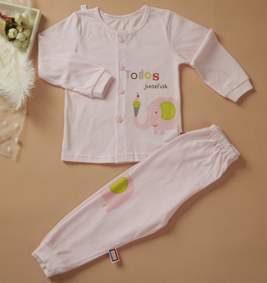 金色小魚純棉素色單面大象束口開(kāi)胸套