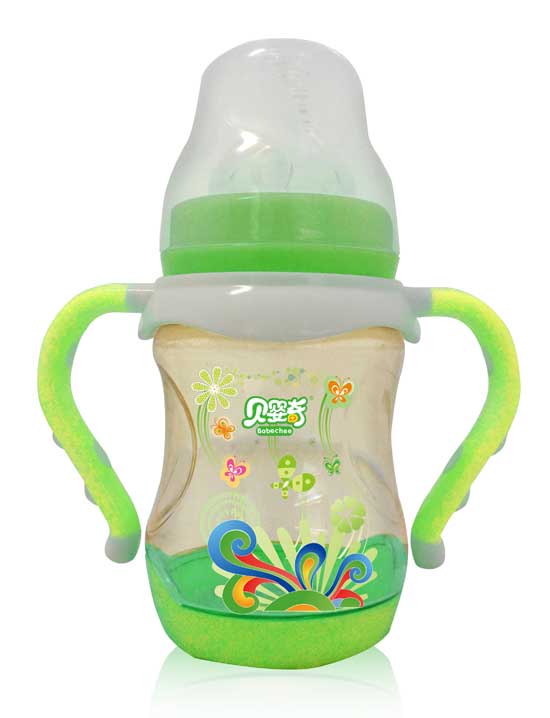 貝嬰奇PPSU雙柄自動奶瓶綠色