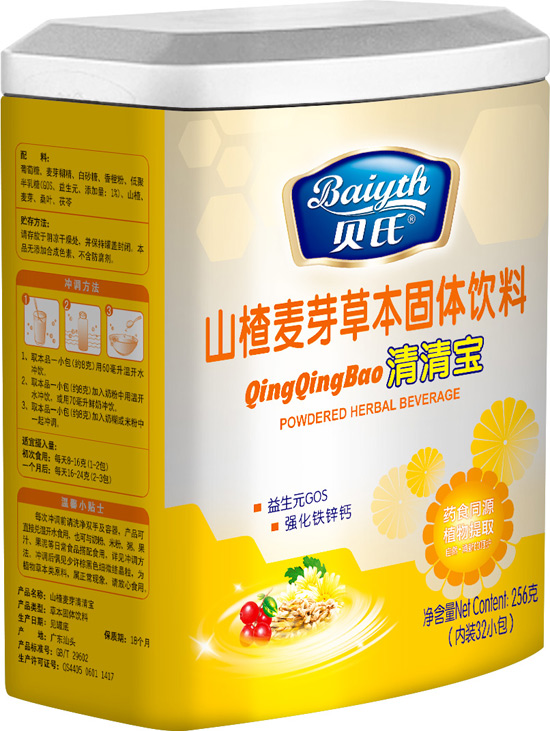 貝氏山楂麥芽草本固體飲料清清寶256克