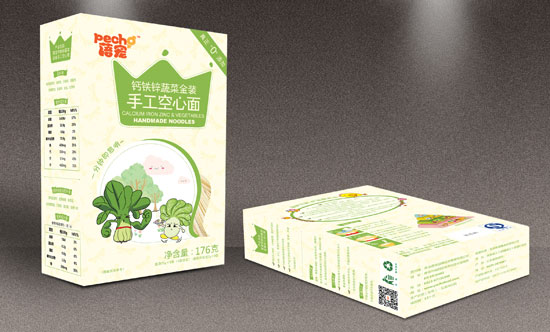 蓓寵鈣鐵鋅蔬菜金裝手工空心面